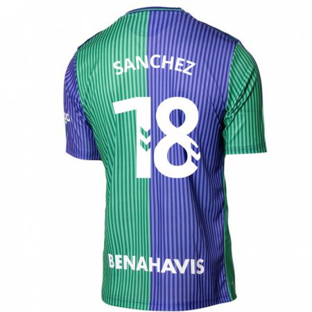 Kandiny Férfi Dani Sánchez #18 Zöldes-Kék Idegenbeli Jersey 2023/24 Mez Póló Ing