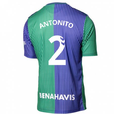 Kandiny Férfi Antoñito #2 Zöldes-Kék Idegenbeli Jersey 2023/24 Mez Póló Ing