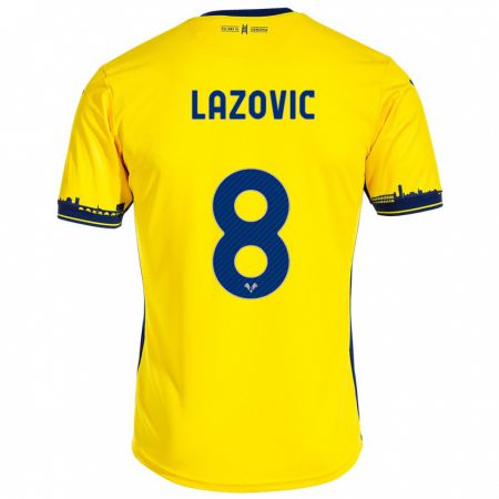 Kandiny Férfi Darko Lazović #8 Sárga Idegenbeli Jersey 2023/24 Mez Póló Ing