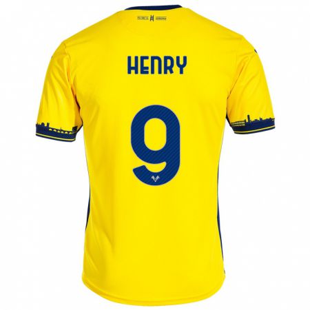 Kandiny Férfi Thomas Henry #9 Sárga Idegenbeli Jersey 2023/24 Mez Póló Ing