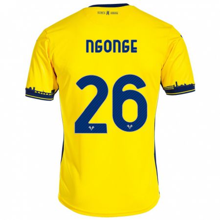 Kandiny Férfi Cyril Ngonge #26 Sárga Idegenbeli Jersey 2023/24 Mez Póló Ing