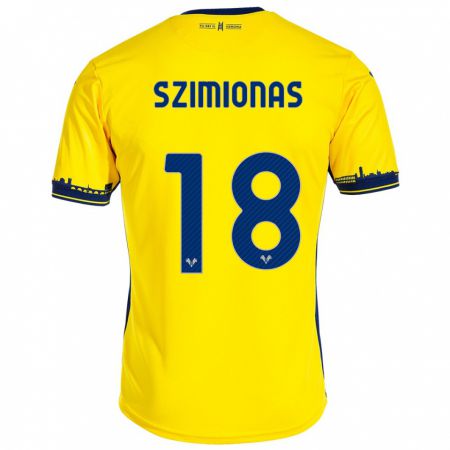 Kandiny Férfi Luca Szimionas #18 Sárga Idegenbeli Jersey 2023/24 Mez Póló Ing