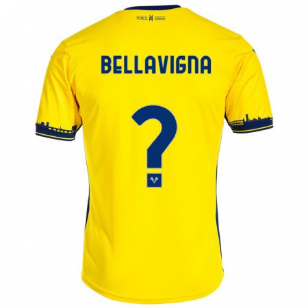 Kandiny Férfi Marco Bellavigna #0 Sárga Idegenbeli Jersey 2023/24 Mez Póló Ing