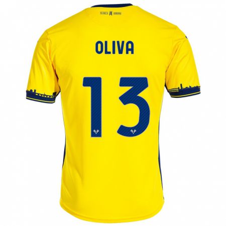 Kandiny Férfi Eleonora Oliva #13 Sárga Idegenbeli Jersey 2023/24 Mez Póló Ing