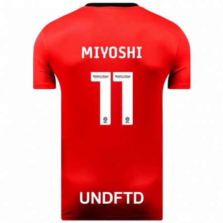 Kandiny Férfi Koji Miyoshi #11 Piros Idegenbeli Jersey 2023/24 Mez Póló Ing