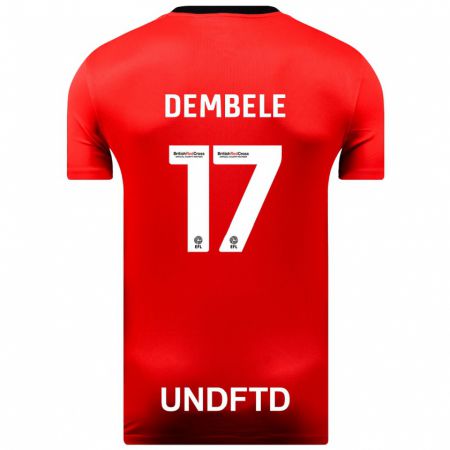 Kandiny Férfi Siriki Dembélé #17 Piros Idegenbeli Jersey 2023/24 Mez Póló Ing