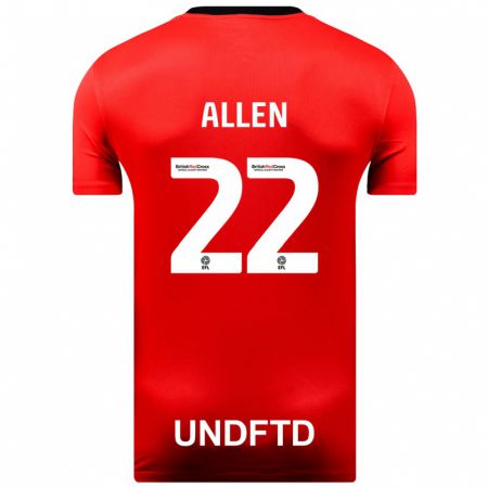 Kandiny Férfi Remi Allen #22 Piros Idegenbeli Jersey 2023/24 Mez Póló Ing