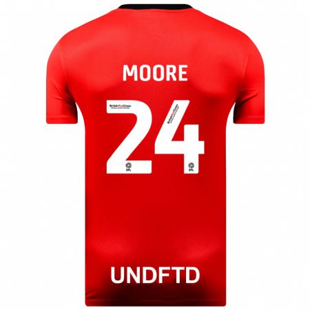 Kandiny Férfi Jade Ellis Moore #24 Piros Idegenbeli Jersey 2023/24 Mez Póló Ing