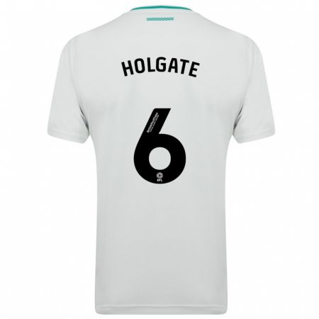 Kandiny Férfi Mason Holgate #6 Fehér Idegenbeli Jersey 2023/24 Mez Póló Ing