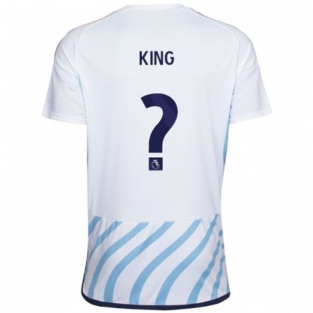 Kandiny Férfi Leo King #0 Fehér Kék Idegenbeli Jersey 2023/24 Mez Póló Ing
