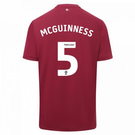 Kandiny Férfi Mark Mcguinness #5 Piros Idegenbeli Jersey 2023/24 Mez Póló Ing