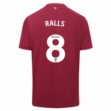 Kandiny Férfi Joe Ralls #8 Piros Idegenbeli Jersey 2023/24 Mez Póló Ing