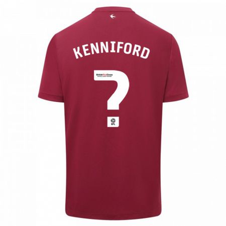 Kandiny Férfi Kyle Kenniford #0 Piros Idegenbeli Jersey 2023/24 Mez Póló Ing