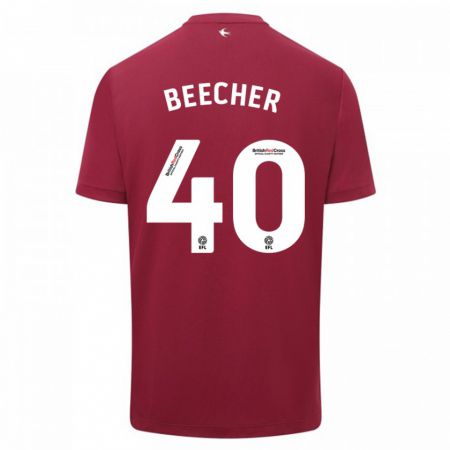 Kandiny Férfi Josh Beecher #40 Piros Idegenbeli Jersey 2023/24 Mez Póló Ing