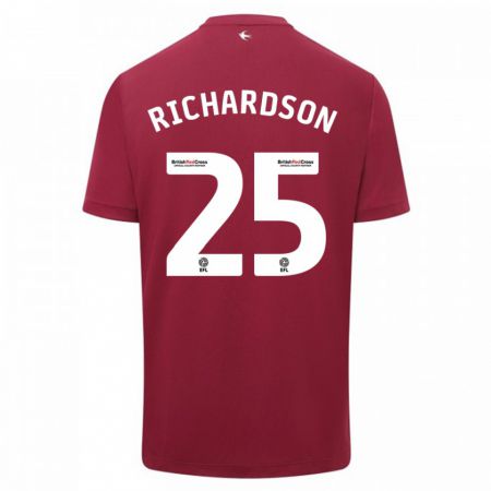 Kandiny Férfi Tija Richardson #25 Piros Idegenbeli Jersey 2023/24 Mez Póló Ing