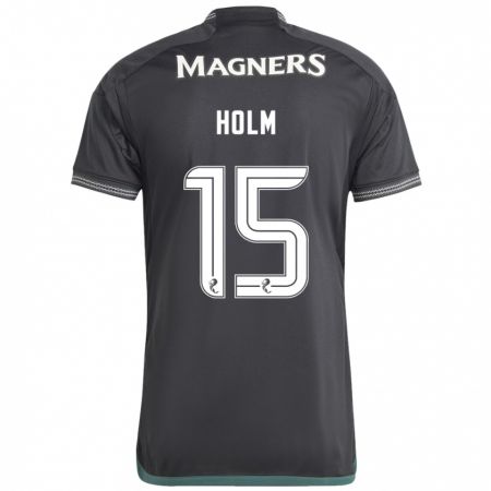 Kandiny Férfi Odin Thiago Holm #15 Fekete Idegenbeli Jersey 2023/24 Mez Póló Ing