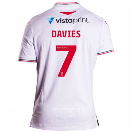 Kandiny Férfi Jordan Davies #7 Fehér Idegenbeli Jersey 2023/24 Mez Póló Ing