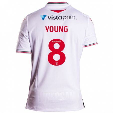 Kandiny Férfi Luke Young #8 Fehér Idegenbeli Jersey 2023/24 Mez Póló Ing