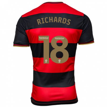 Kandiny Férfi Taylor Richards #18 Fekete Piros Idegenbeli Jersey 2023/24 Mez Póló Ing