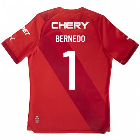Kandiny Férfi Vicente Bernedo #1 Piros Idegenbeli Jersey 2023/24 Mez Póló Ing