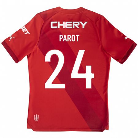 Kandiny Férfi Alfonso Parot #24 Piros Idegenbeli Jersey 2023/24 Mez Póló Ing