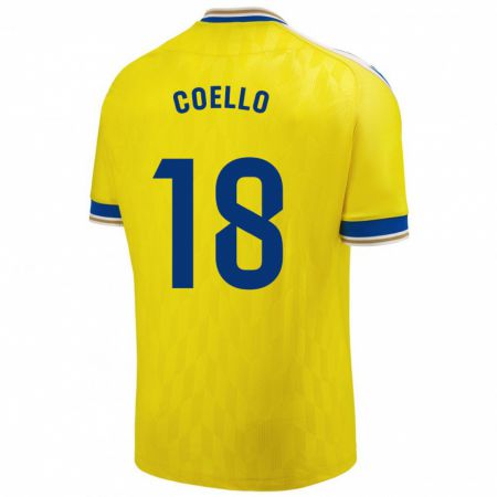 Kandiny Női María Del Carmen Coello Vidal #18 Sárga Hazai Jersey 2023/24 Mez Póló Ing