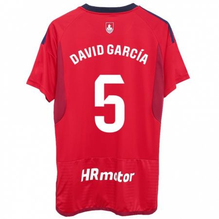 Kandiny Női David García #5 Piros Hazai Jersey 2023/24 Mez Póló Ing