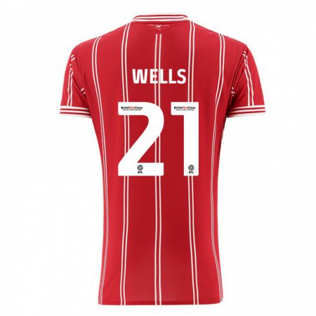 Kandiny Női Nahki Wells #21 Piros Hazai Jersey 2023/24 Mez Póló Ing