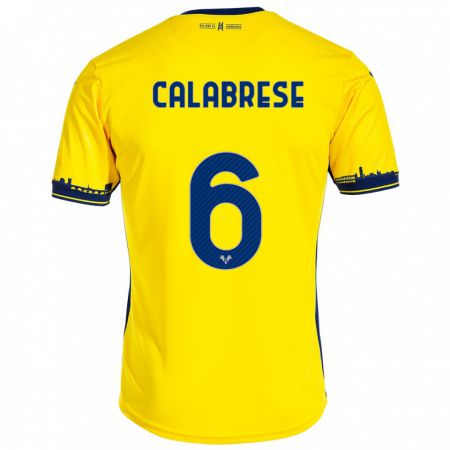 Kandiny Női Nicolò Calabrese #6 Sárga Idegenbeli Jersey 2023/24 Mez Póló Ing