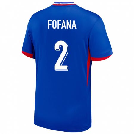 Kandiny Gyermek Franciaország Wesley Fofana #2 Kék Hazai Jersey 24-26 Mez Póló Ing