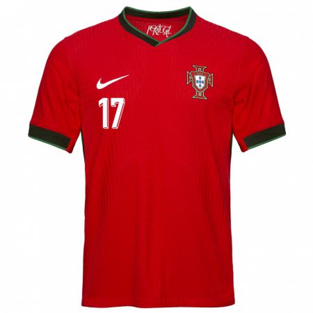 Kandiny Gyermek Portugália Rafael Leao #17 Piros Hazai Jersey 24-26 Mez Póló Ing