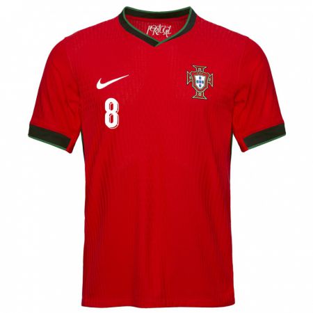 Kandiny Gyermek Portugália Bruno Fernandes #8 Piros Hazai Jersey 24-26 Mez Póló Ing