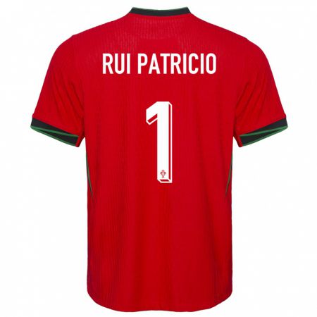 Kandiny Gyermek Portugália Rui Patricio #1 Piros Hazai Jersey 24-26 Mez Póló Ing