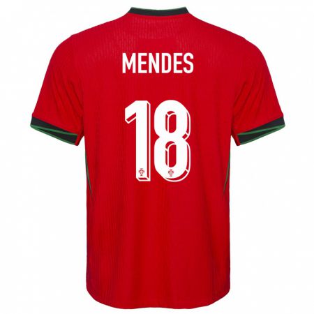 Kandiny Gyermek Portugália Carolina Mendes #18 Piros Hazai Jersey 24-26 Mez Póló Ing