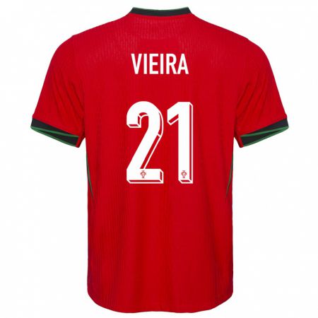 Kandiny Gyermek Portugália Fabio Vieira #21 Piros Hazai Jersey 24-26 Mez Póló Ing