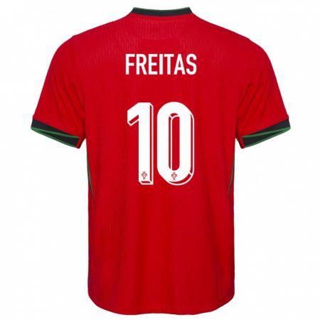 Kandiny Gyermek Portugália Tiago Freitas #10 Piros Hazai Jersey 24-26 Mez Póló Ing