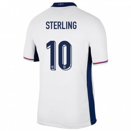 Kandiny Gyermek Anglia Raheem Sterling #10 Fehér Hazai Jersey 24-26 Mez Póló Ing