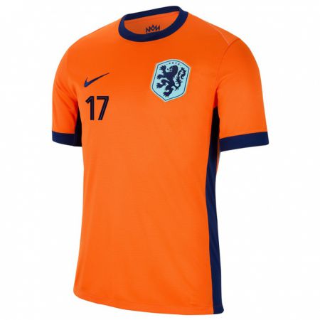 Kandiny Gyermek Hollandia Daley Blind #17 Narancs Hazai Jersey 24-26 Mez Póló Ing