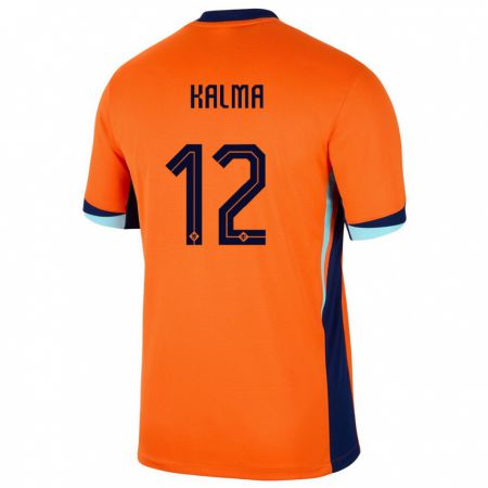 Kandiny Gyermek Hollandia Fenna Kalma #12 Narancs Hazai Jersey 24-26 Mez Póló Ing