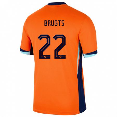 Kandiny Gyermek Hollandia Esmee Brugts #22 Narancs Hazai Jersey 24-26 Mez Póló Ing