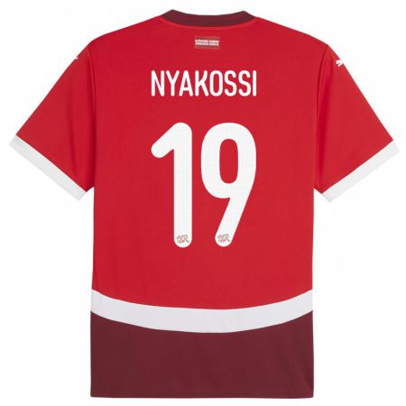 Kandiny Gyermek Svájc Roggerio Nyakossi #19 Piros Hazai Jersey 24-26 Mez Póló Ing