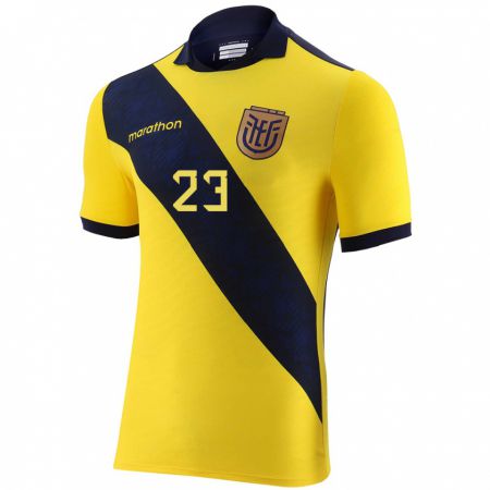 Kandiny Gyermek Ecuador Danna Pesantez #23 Sárga Hazai Jersey 24-26 Mez Póló Ing