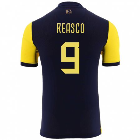 Kandiny Gyermek Ecuador Djorkaeff Reasco #9 Sárga Hazai Jersey 24-26 Mez Póló Ing