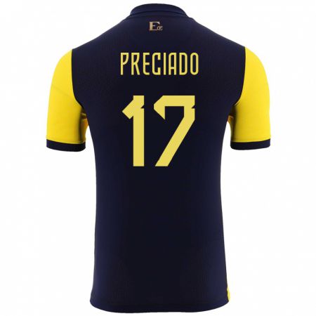 Kandiny Gyermek Ecuador Angelo Preciado #17 Sárga Hazai Jersey 24-26 Mez Póló Ing