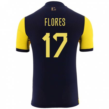 Kandiny Gyermek Ecuador Karen Flores #17 Sárga Hazai Jersey 24-26 Mez Póló Ing