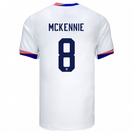 Kandiny Gyermek Egyesült Államok Weston Mckennie #8 Fehér Hazai Jersey 24-26 Mez Póló Ing