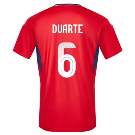 Kandiny Gyermek Costa Rica Oscar Duarte #6 Piros Hazai Jersey 24-26 Mez Póló Ing