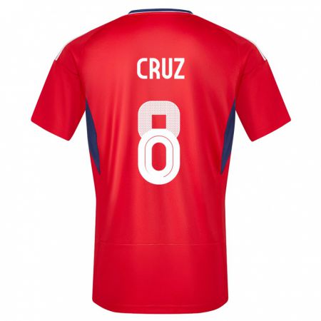 Kandiny Gyermek Costa Rica Daniela Cruz #8 Piros Hazai Jersey 24-26 Mez Póló Ing