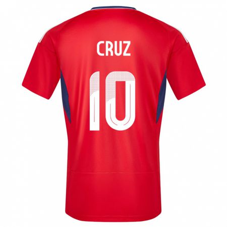 Kandiny Gyermek Costa Rica Shirley Cruz #10 Piros Hazai Jersey 24-26 Mez Póló Ing