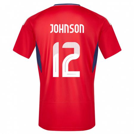 Kandiny Gyermek Costa Rica Shawn Johnson #12 Piros Hazai Jersey 24-26 Mez Póló Ing